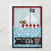 Pirate Teddy Bear Babydusche Einladung (Vorderseite)