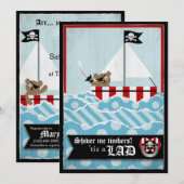Pirate Teddy Bear Babydusche Einladung (Vorne/Hinten)