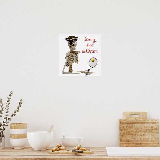 Pirate Tennis Losing Skelett Poster (Küche)