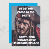 PIRATE THEMA BIRTHDAY PARTY CUSTOM EINLAGEN EINLADUNG (Vorne/Hinten)