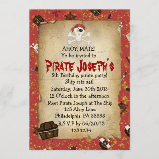 Pirate Thema Geburtstag Einladung