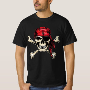 Pirate Thema Party Adult Salty Pirates Skull T-Shirt