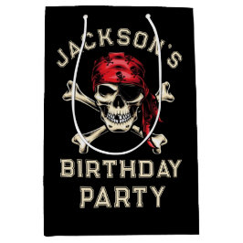 Pirate Thema Party Adult Salty Skull Black Mittlere Geschenktüte