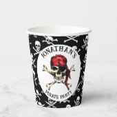 Pirate Thema Party Adult Salty Skull Pappbecher (Rückseite)