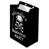 Pirate Thema Party Adult Schiff's Skull Black Mittlere Geschenktüte (Vorderseite Schrägansicht)