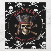 Pirate Thema Party Adult Schiffskapitän Skull 3 Weinetikett (Einzelnes Label)