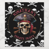 Pirate Thema Party Adult Schiffskapitän Skull 5 Weinetikett (Einzelnes Label)