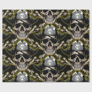 Pirate Thema Party Adult Skulls Geschenkpapier