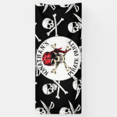 Pirate Thema Party Erwachsene Salty Skull Black. Banner (Vertikal)