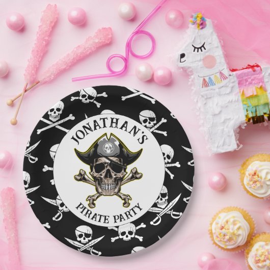 Pirate Thema Party Erwachsene Skull.Cross Bones Pappteller (Party)