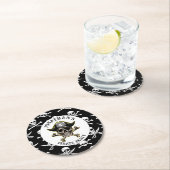 Pirate Thema Party Erwachsene Skull.Cross Bones Runder Pappuntersetzer (Vor Ort)
