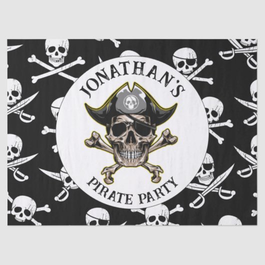 Pirate Thema Party Erwachsene Skull.Cross Bones Seidenpapier (Vorderseite)