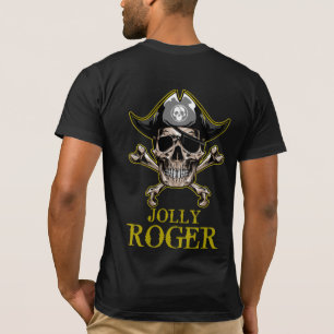 Pirate Thema Party Erwachsene SKULL GOLD PIRATENFL T-Shirt