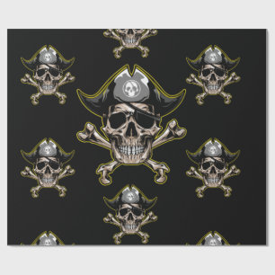 Pirate Thema Party Erwachsene Skull Knochen Geschenkpapier