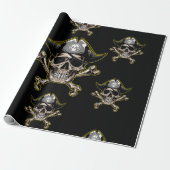 Pirate Thema Party Erwachsene Skull Knochen Geschenkpapier (Ungerollt)