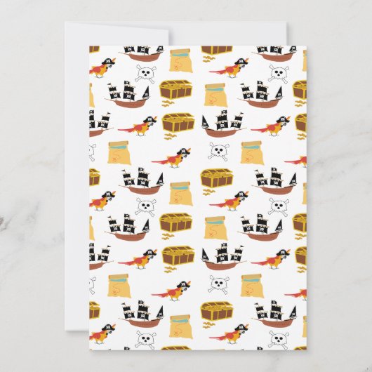 Pirate Theme Birthday Party Einladung (Rückseite)