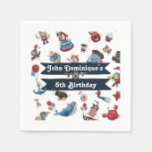 Pirate Theme Birthday Party Napkin Serviette (Vorderseite)