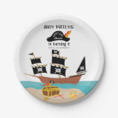 Pirate Theme Birthday Party Pappteller (Vorderseite)