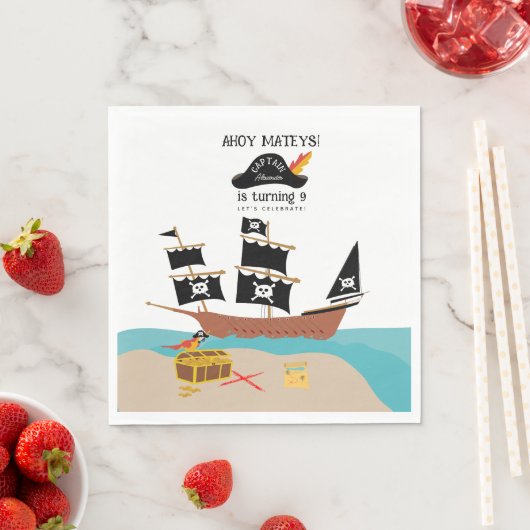 Pirate Theme Birthday Party Serviette (Beispiel)