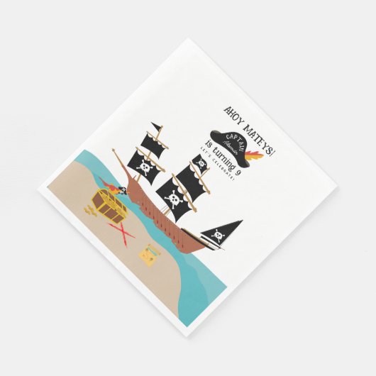 Pirate Theme Birthday Party Serviette (Ecke)