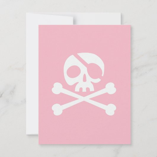 Pirate Theme Captain Girl Birthday Party Einladung (Rückseite)