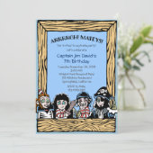 Pirate Theme Geburtstagsparty Boy's Einladung (Stehend Vorderseite)
