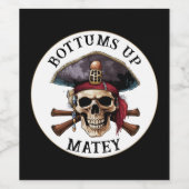 Pirate theme Party Adult Ship Captain Skull 6 Weinetikett (Einzelnes Label)