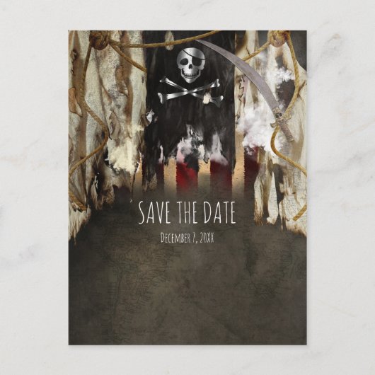 Pirate Theme Party Einladungen Save the Date (Vorderseite)