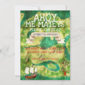 Pirate Theme Party | Wasserfarben-Karte Einladung (Vorderseite)