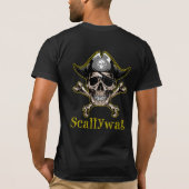 Pirate theme SKULL Crossbones Scallywag T - Shirt (Rückseite)