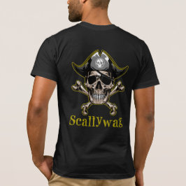 Pirate theme SKULL Crossbones Scallywag T - Shirt