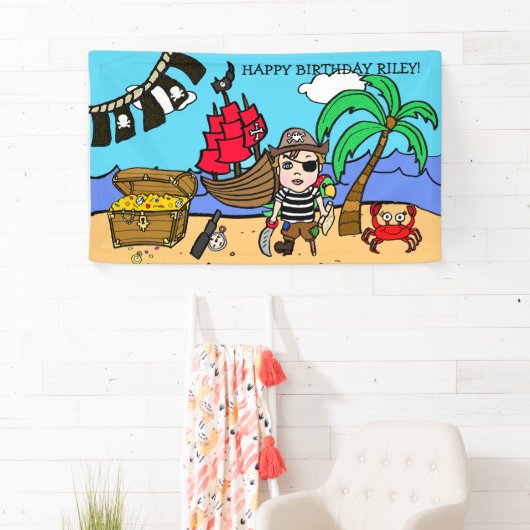 Pirate Themed Birthday Banner (Insitu)