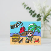 Pirate Themed Birthday Einladung Postkarte (Stehend Vorderseite)