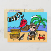 Pirate Themed Birthday Einladung Postkarte (Vorne/Hinten)