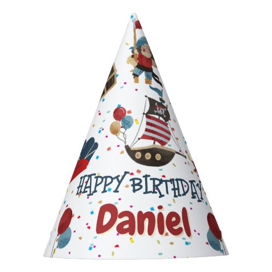 Pirate-Themed Birthday-Hut Partyhütchen (Vorderseite)