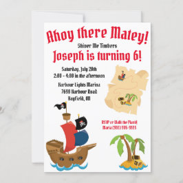 Pirate Themed Birthday Party Einladung