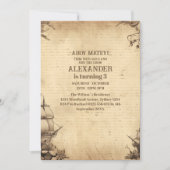 Pirate Themed Birthday Party Einladung (Vorderseite)