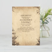 Pirate Themed Birthday Party Einladung (Stehend Vorderseite)