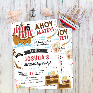 Pirate Themed Birthday Party Einladung