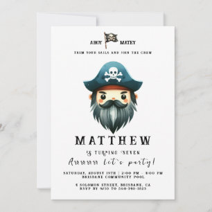 Pirate Themed Birthday Party Einladung