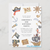 Pirate Themed Birthday Party Invitation Einladung (Vorderseite)