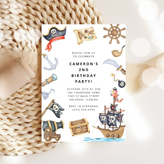 Pirate Themed Birthday Party Invitation Einladung