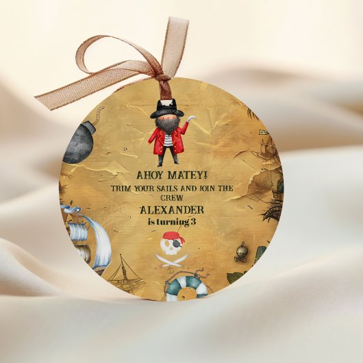 Pirate Themed Birthday Party Runder Aufkleber