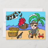Pirate Themed Boys Einladung zum Geburtstag (Vorderseite)