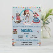 PIRATE THEMED GEBURTSTAG EINVITE EINLADUNG (Stehend Vorderseite)
