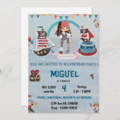 PIRATE THEMED GEBURTSTAG EINVITE EINLADUNG (Vorne/Hinten)