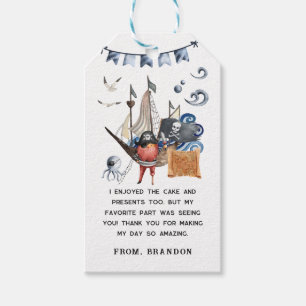 Pirate Themed Geburtstagsparty Danke Geschenkanhänger