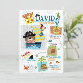 Pirate Themed Geburtstagsparty Einladung (Stehend Vorderseite)