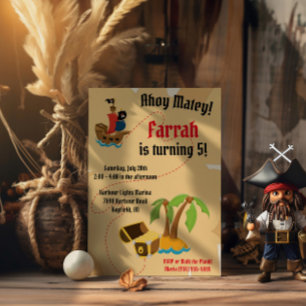 Pirate Themed Geburtstagsparty Einladung