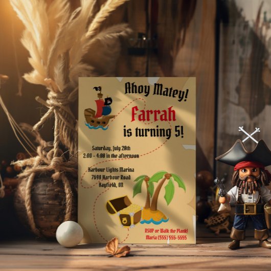 Pirate Themed Geburtstagsparty Einladung